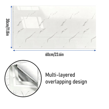 NordWall Marble Series — Peel & Stick Wall Tiles | 60×30cm | Glossy Finish