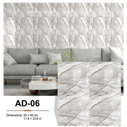 NordWall Marble Series — Peel & Stick Wall Tiles | 60×30cm | Glossy Finish